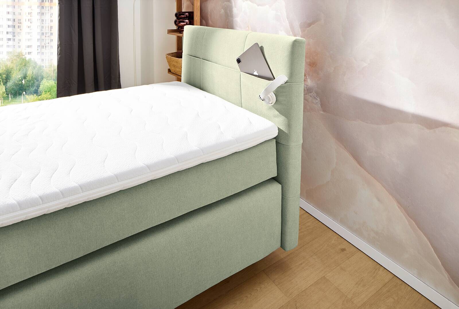 Boxspringbett  Pistazie Liegefläche B/L: ca. 100x200 cm