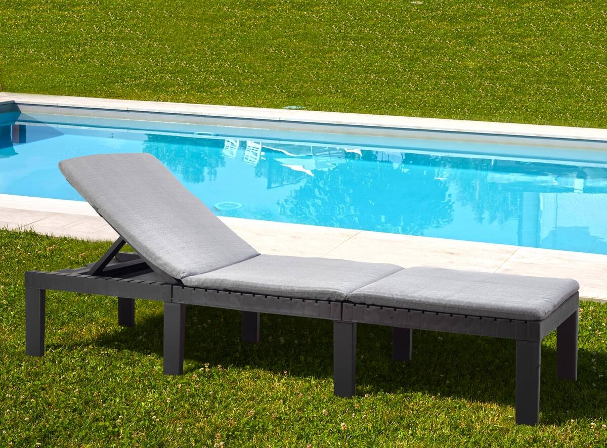 ProGarden Gartenliege Haiti anthrazit Kunststoff