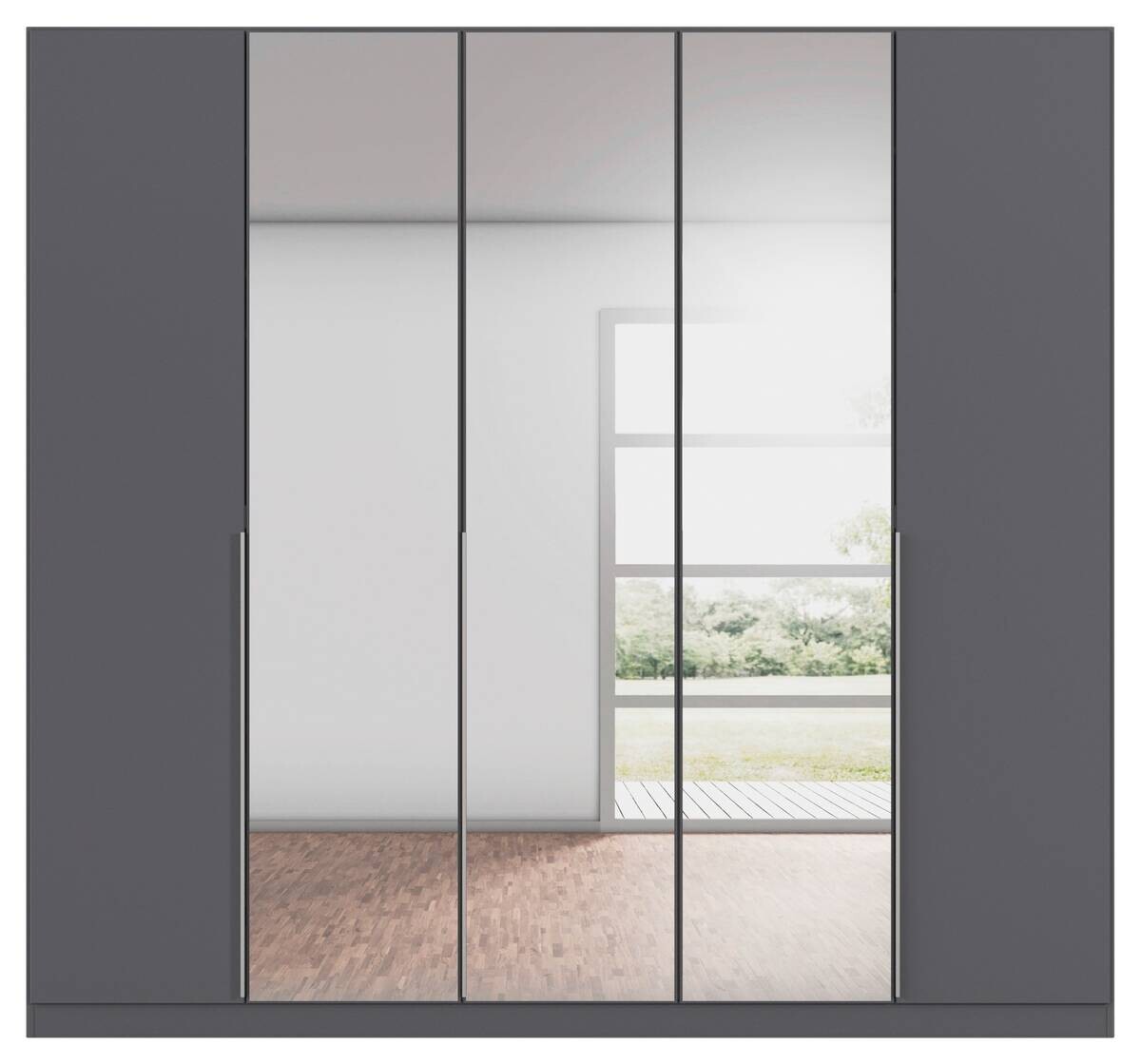 Kleiderschrank Alabama grau B/H/T: ca. 225x210x54 cm