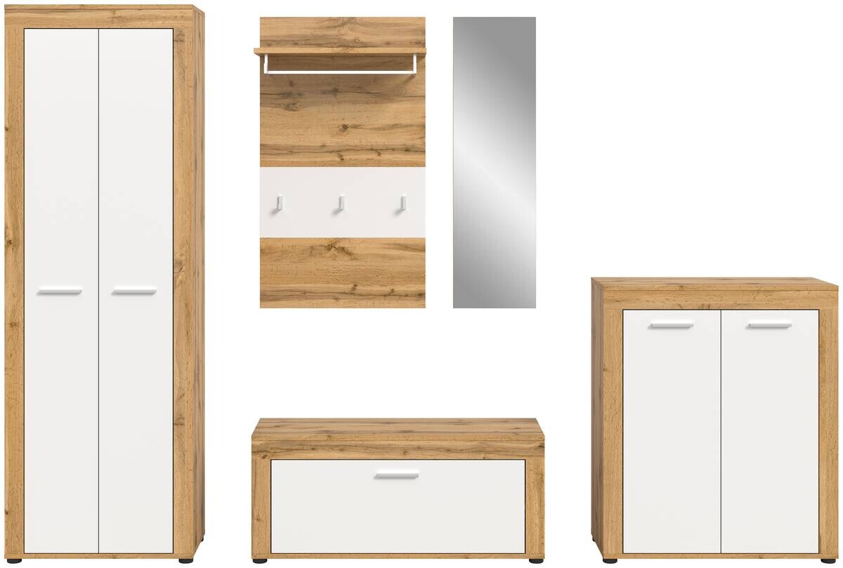 Garderobe JAM Eiche Wotan Nachbildung weiß B/H/T: ca. 185x191x35 cm