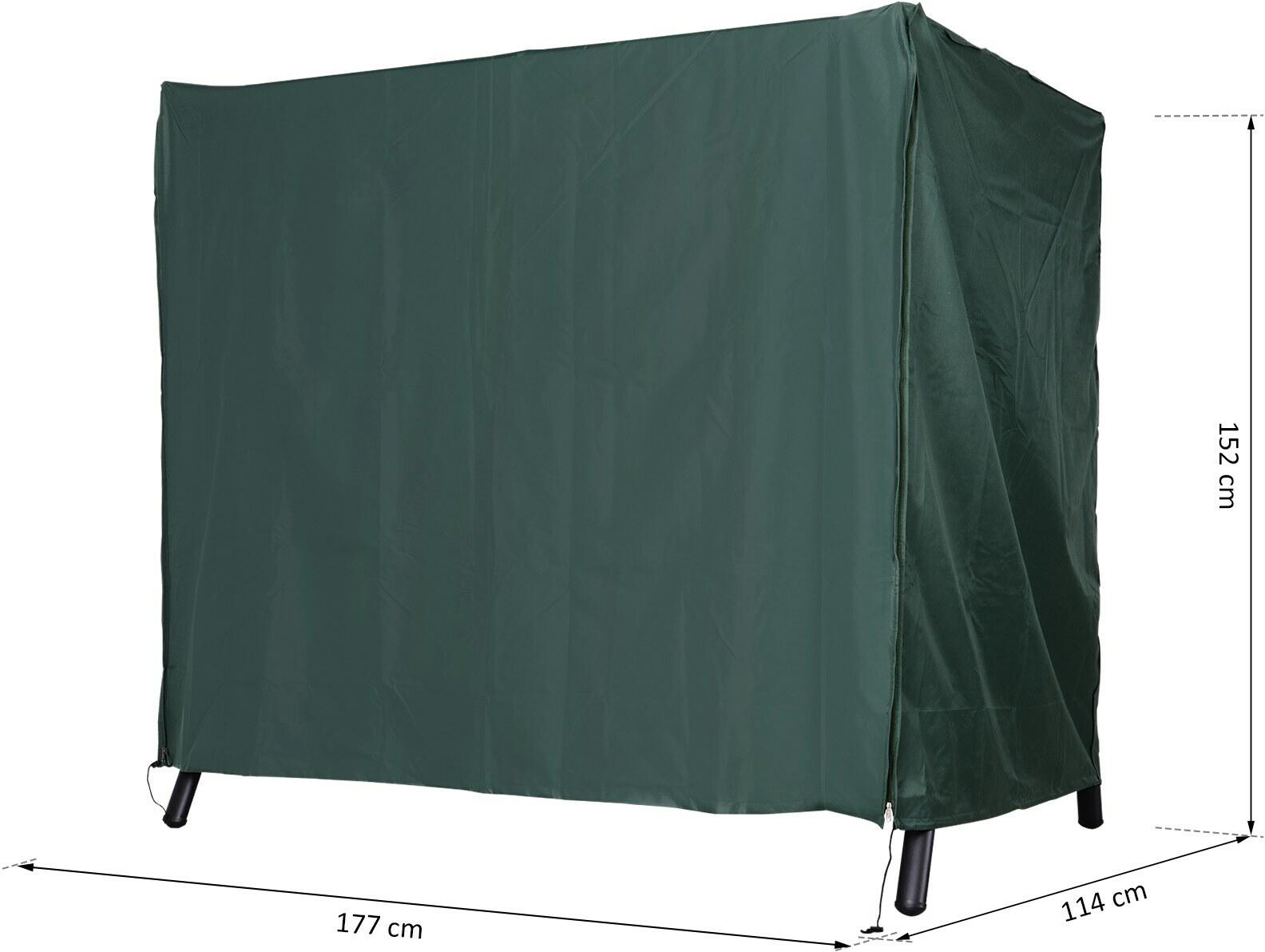 Outsunny Abdeckung für Hollywoodschaukel dunkelgrün Polyester-Mischgewebe B/H/L: ca. 114x152x177 cm
