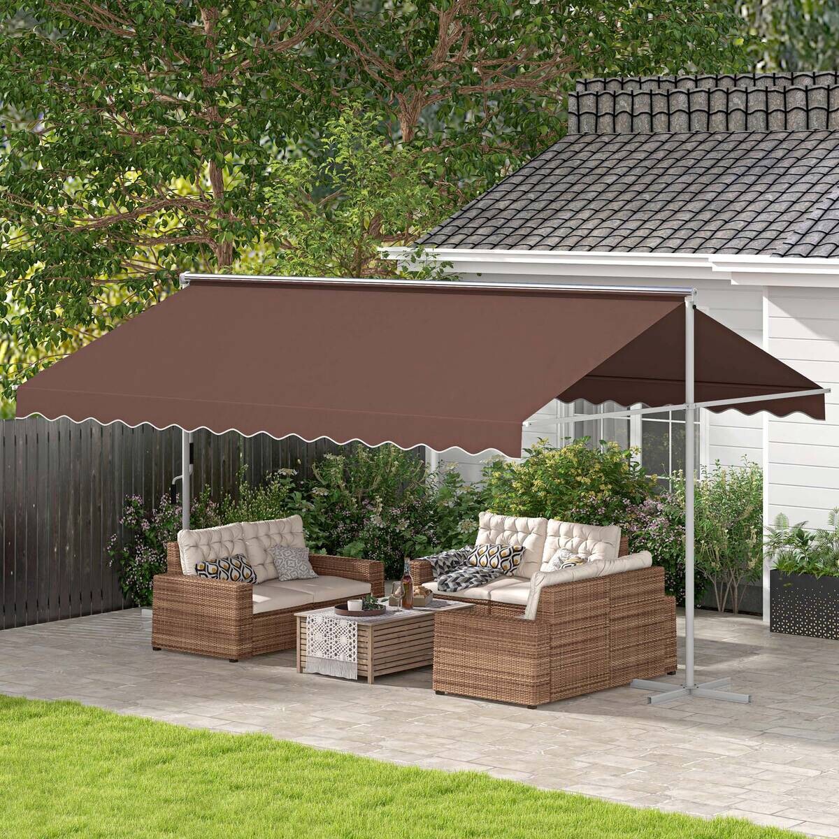 Outsunny Standmarkise kaffee B/H/L: ca. 340x255x450 cm