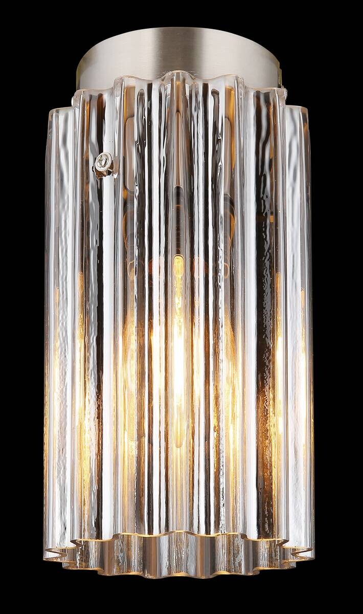 GLOBO Deckenleuchte CAYDEN 15747D nickel klar Glas Metall H/D: ca. 21x11,5 cm E27 1 Brennstellen