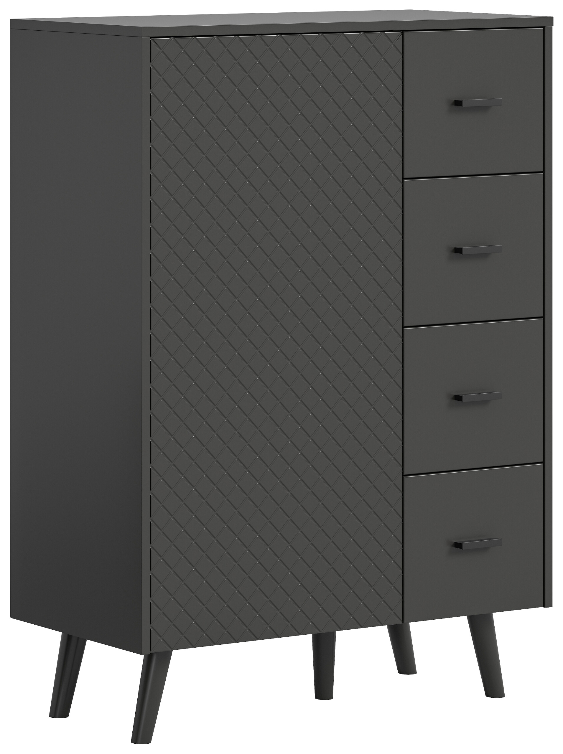 Kommode LINEA grau schwarz B/H/T: ca. 84x114x37 cm