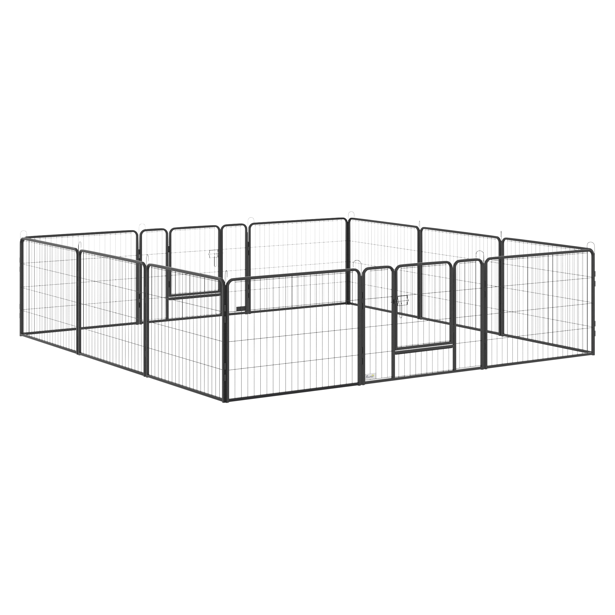 PawHut Welpenauslauf schwarz Stahl B/H/L: ca. 1,5x60x80 cm