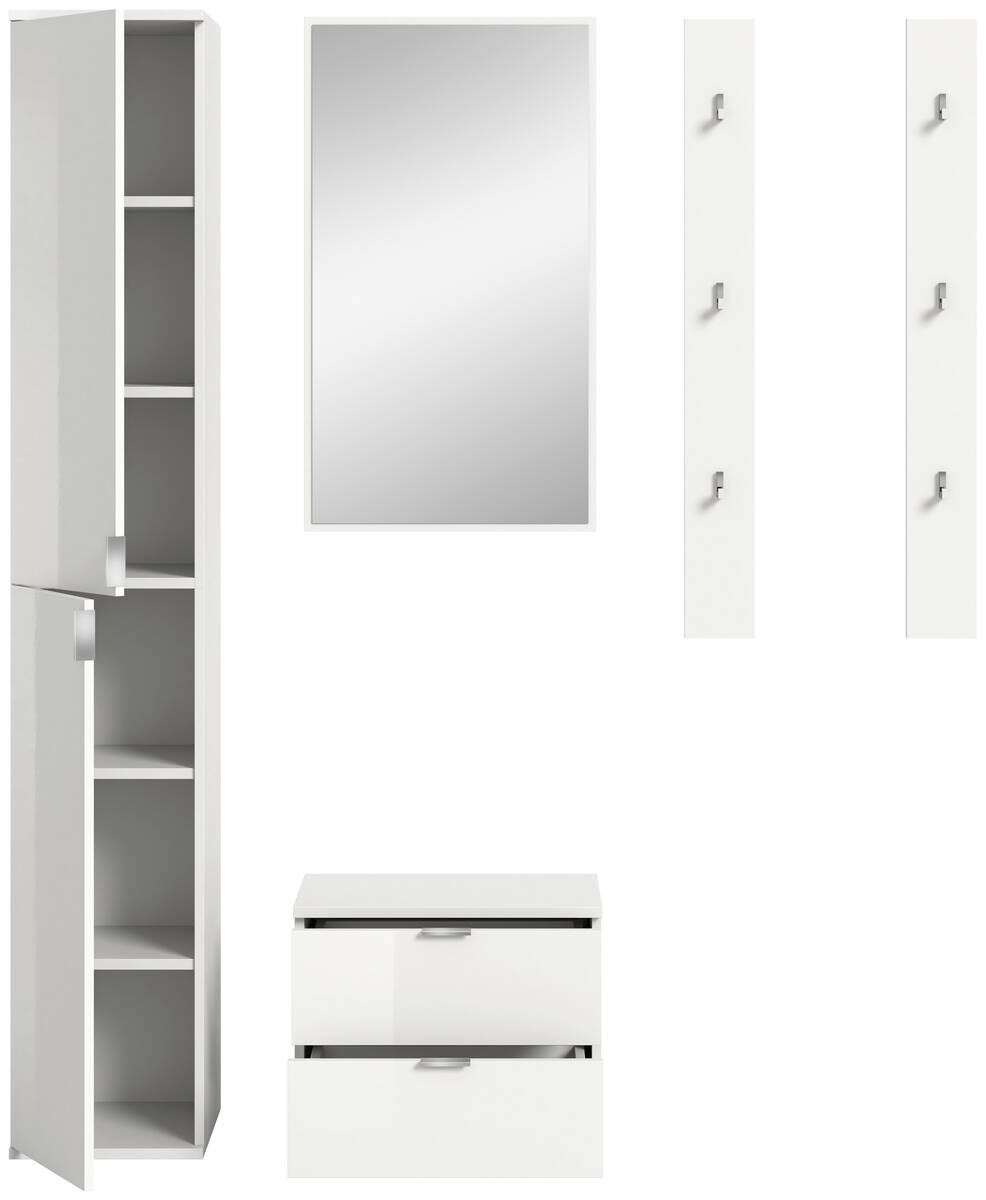 Garderobe PROJEKT X weiß weiß Hochglanz B/H/T: ca. 148x191x37 cm