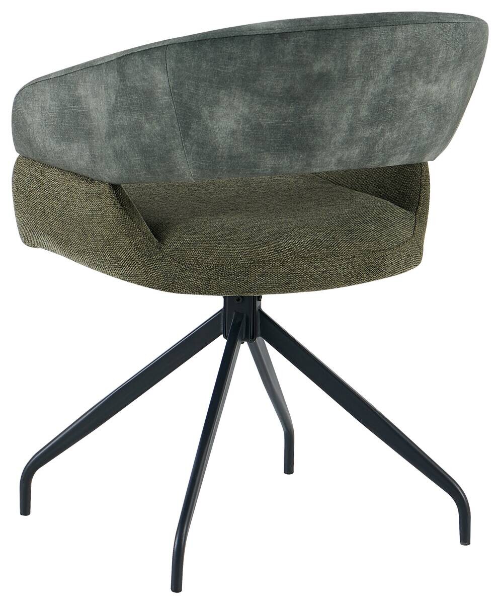 Drehstuhl Miami grün Webstoff Velourstoff B/H/T: ca. 61x84x64 cm