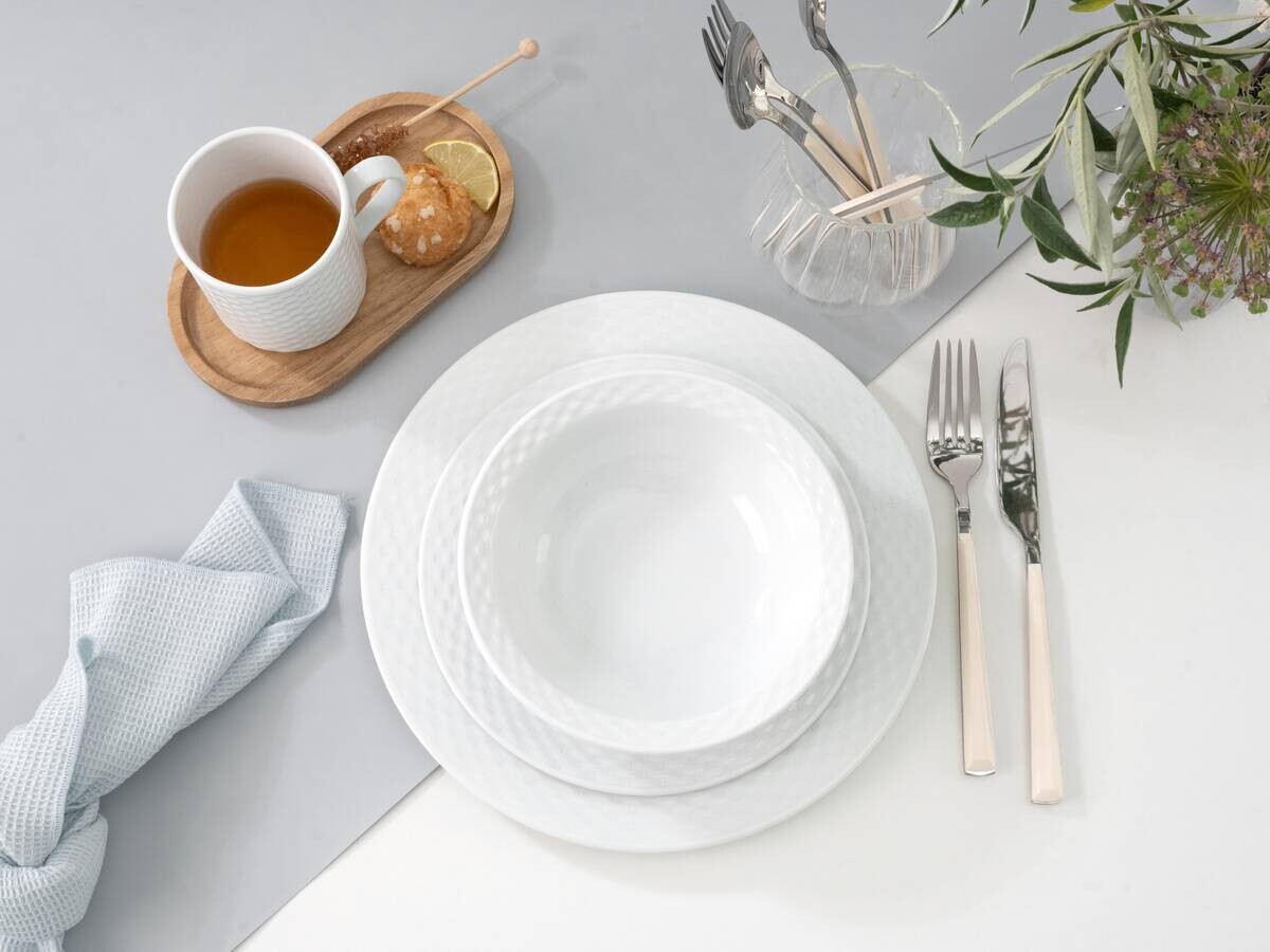 CreaTable Kombiservice Polo weiß Porzellan 16 tlg.