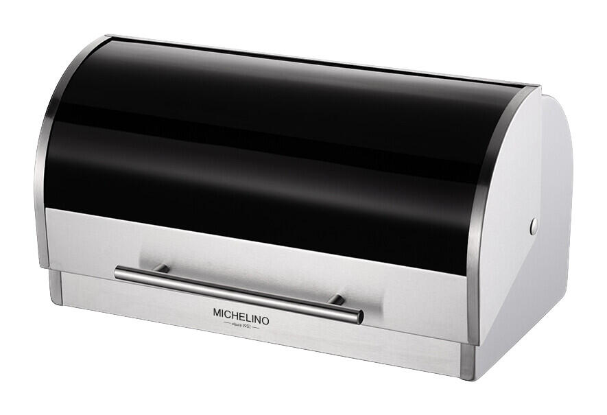 MICHELINO Brotkasten silber Edelstahl B/H/L: ca. 24x21x39,5 cm