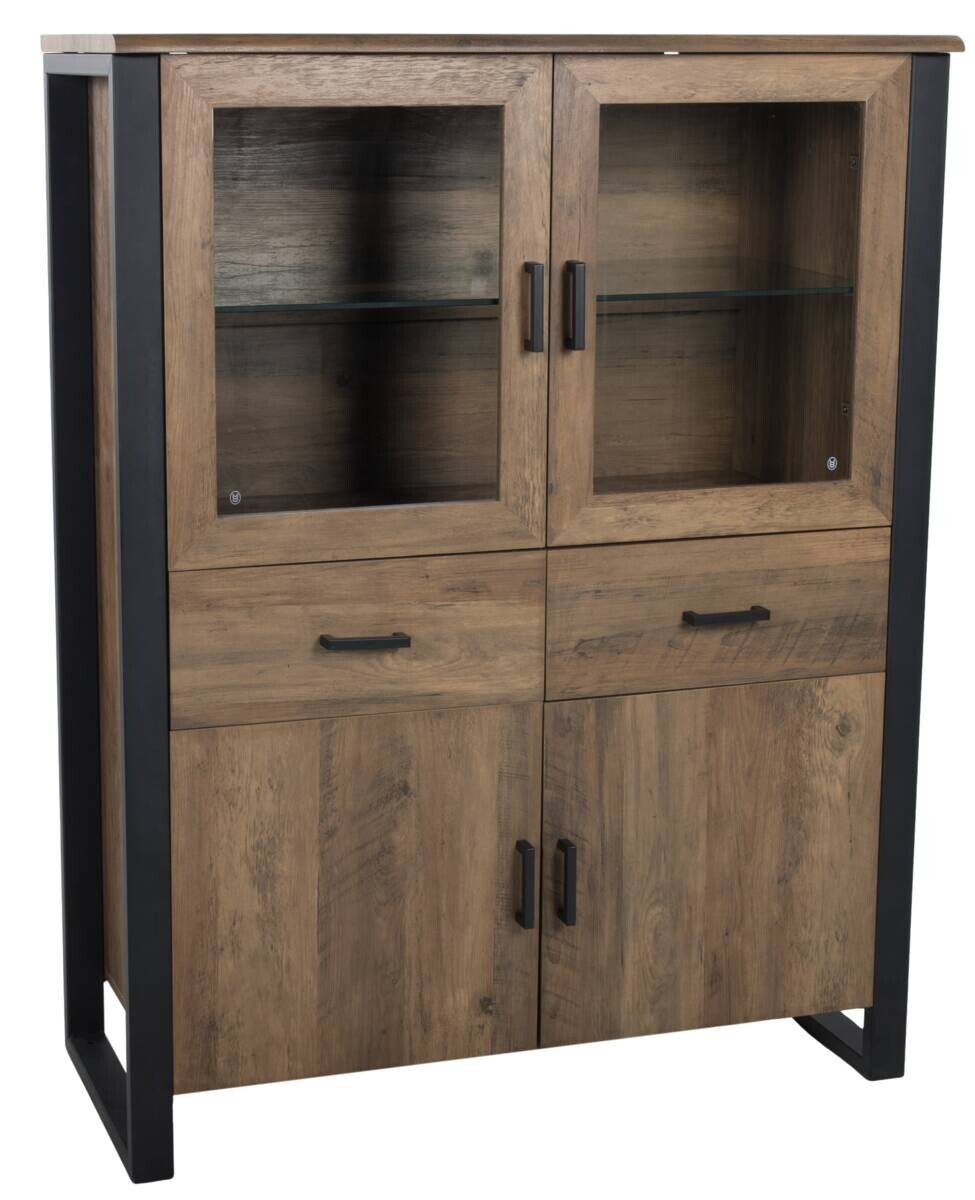 Highboard Ute Akazie Nachbildung schwarz MDF B/H/T: ca. 100x130x45 cm