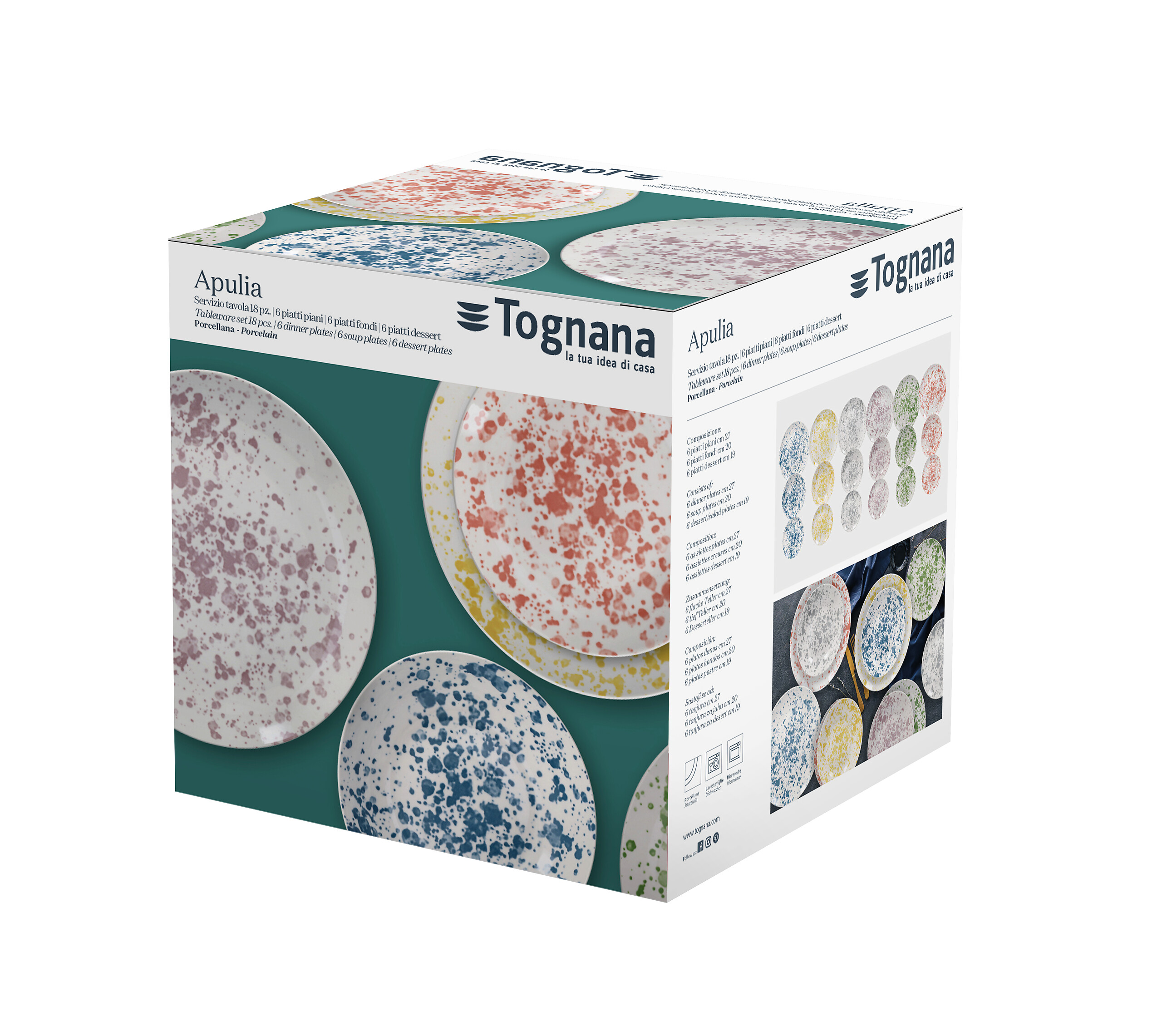 TOGNANA Tafelservice MADISON-APULIA- mehrfarbig Porzellan 18 tlg.