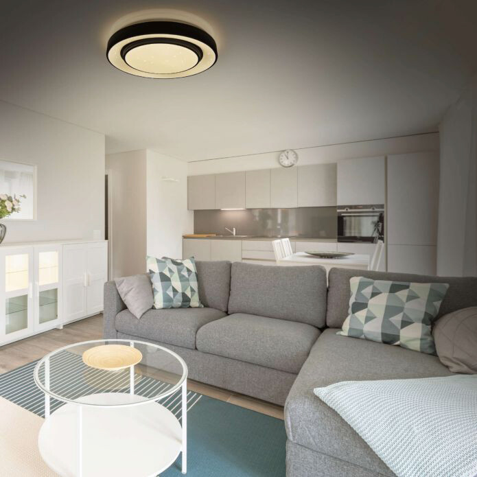 Näve Leuchten LED Deckenleuchte NV1378622 schwarz Eisen Kunststoff H/D: ca. 7x38 cm null 1 Brennstellen