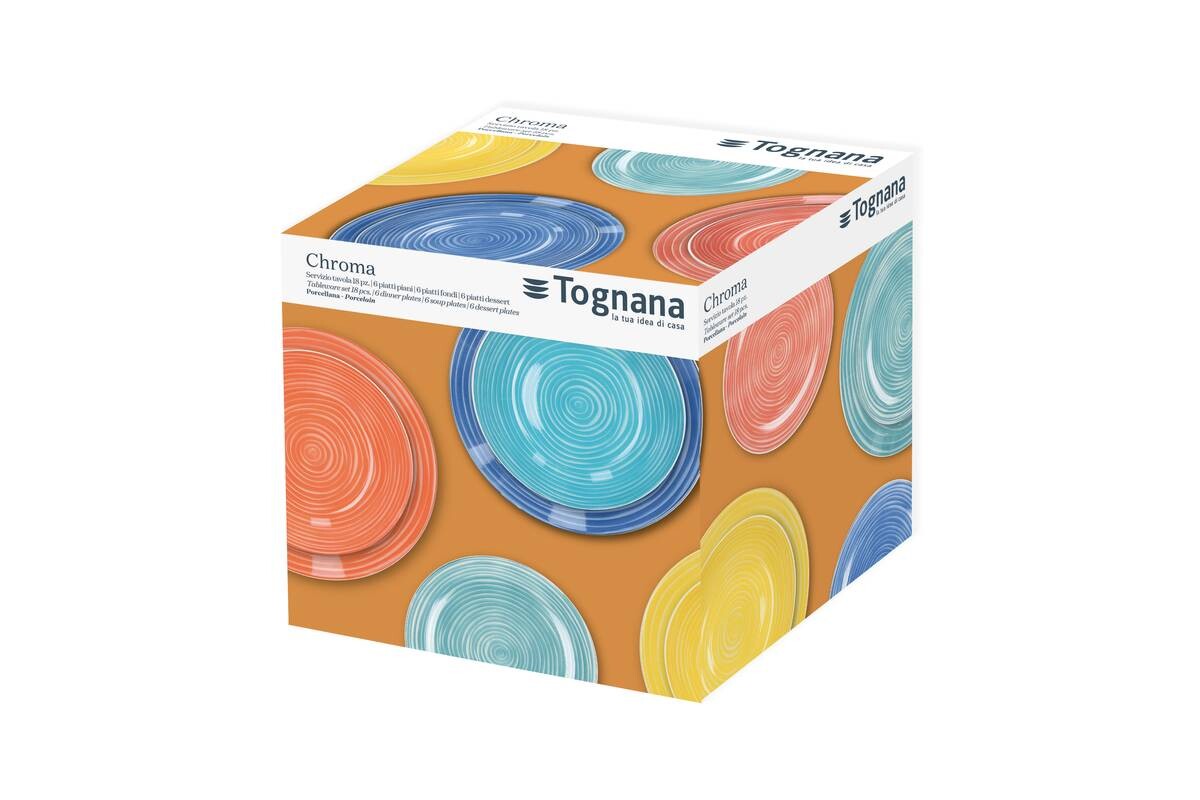 TOGNANA Tafelservice Madison Chroma bunt Porzellan 18 tlg.