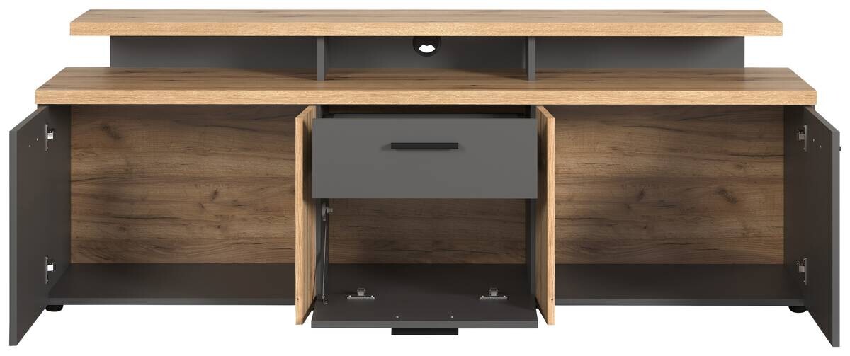 TV-Lowboard Esteban Eiche Evoke Oak Nachbildung anthrazit B/H/T: ca. 180x66x47 cm