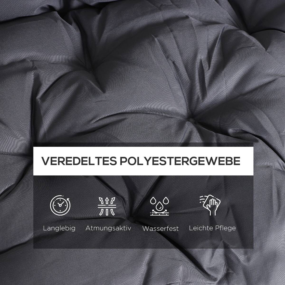 Outsunny Bankauflage dunkelgrau Baumwolle B/H/L: ca. 150x8x98 cm