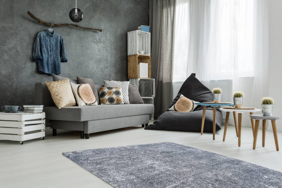 Kayoom Kurzflorteppich Etna 110 hellblau B/H/L: ca. 80x0,9x150 cm