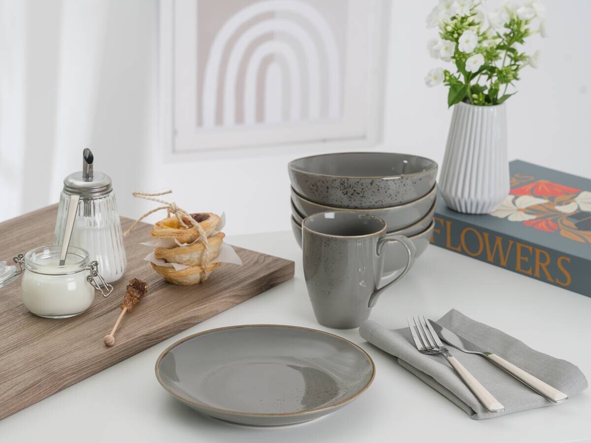 Kombiservice grau Steinzeug 20 tlg.