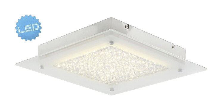 Näve Leuchten LED Deckenleuchte NV1182842 Chrom Metall Glas B/H/T: ca. 36x6x36 cm null 1 Brennstellen