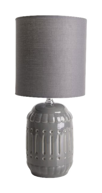 Näve Leuchten Keramik Tischleuchte NV3188316 grau Keramik Metall Stoff B/H/T: ca. 14x30x14 cm E14 1 Brennstellen