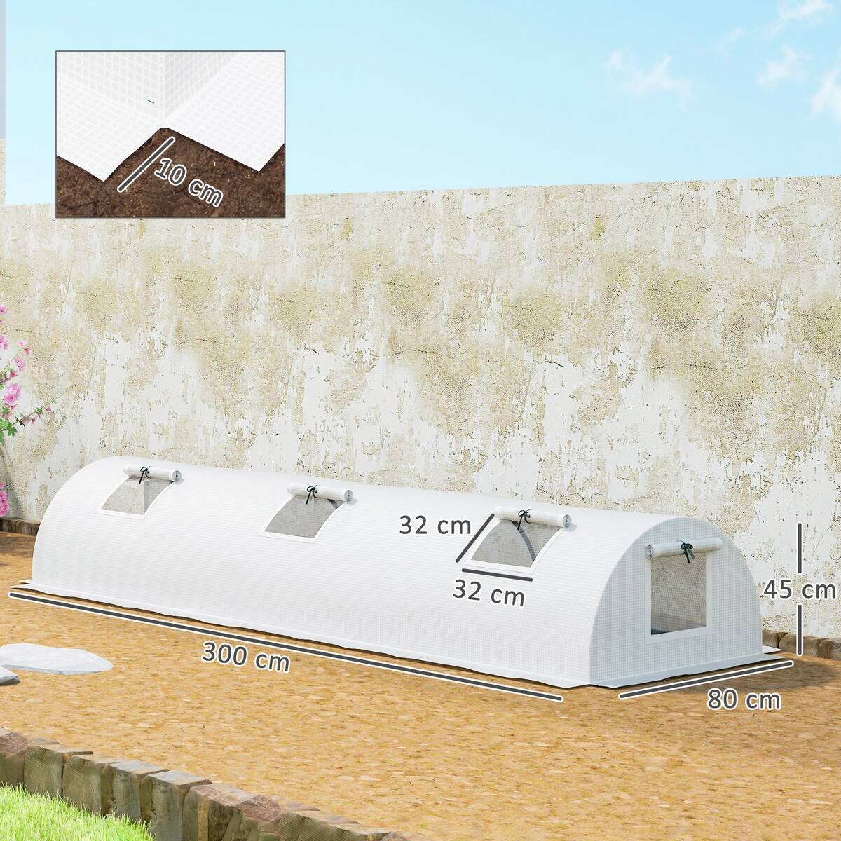 Outsunny Gewächshaus B/H/L: ca. 80x45x300 cm