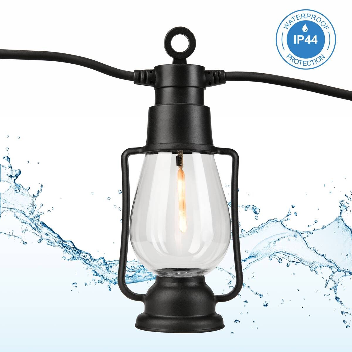 Outdoor-Lichterkette schwarz B/L: ca. 2x2000 cm