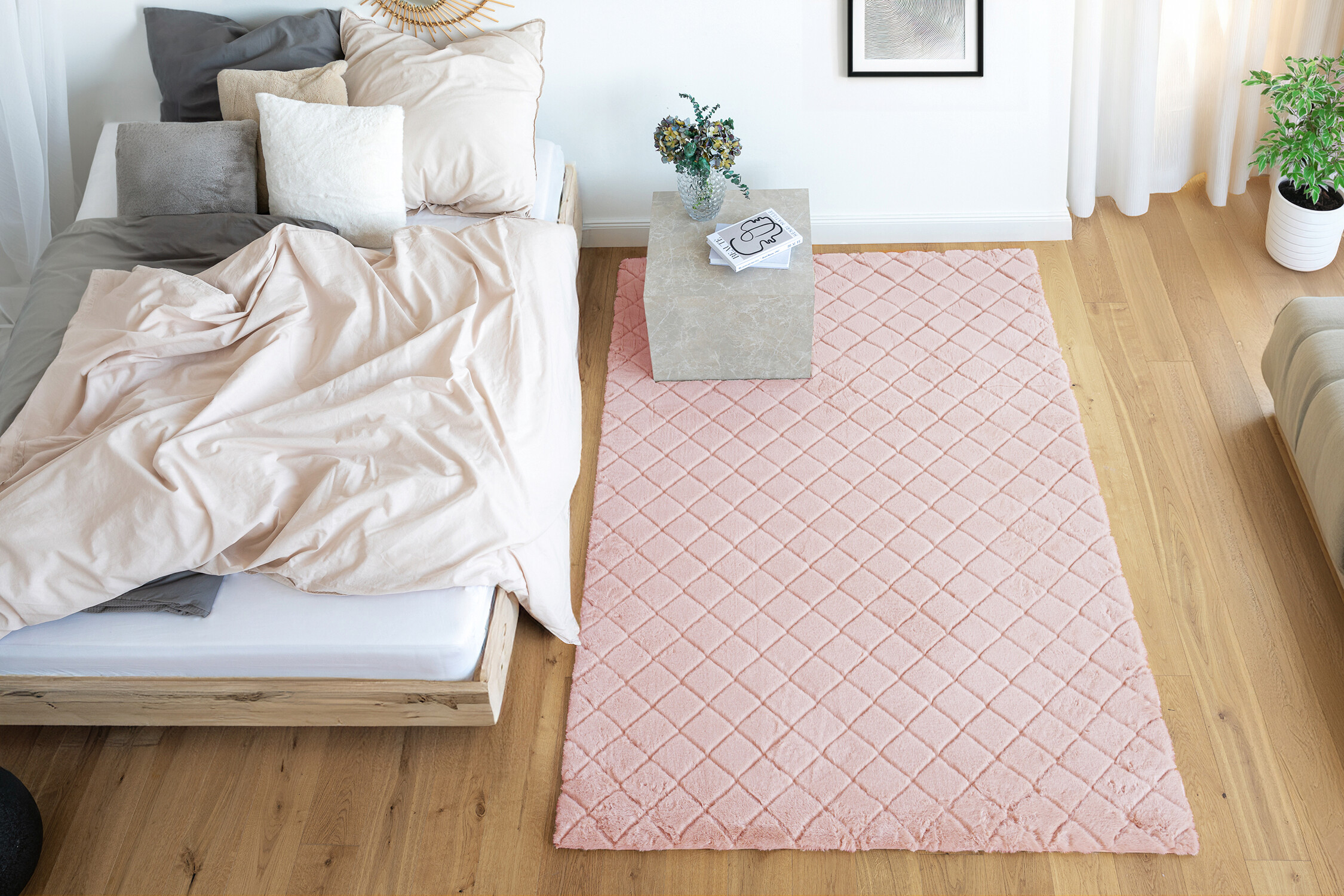 Padiro Hochflorteppich Imala 125 rosa B/H/L: ca. 200x3x290 cm