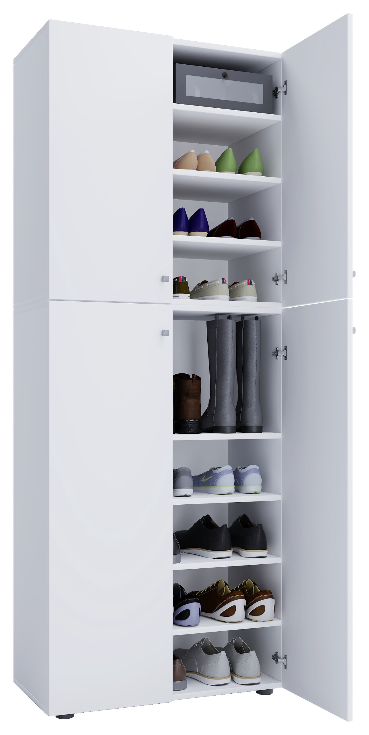 Schuhschrank Lona XXL weiß B/H/T: ca. 70x182x39 cm