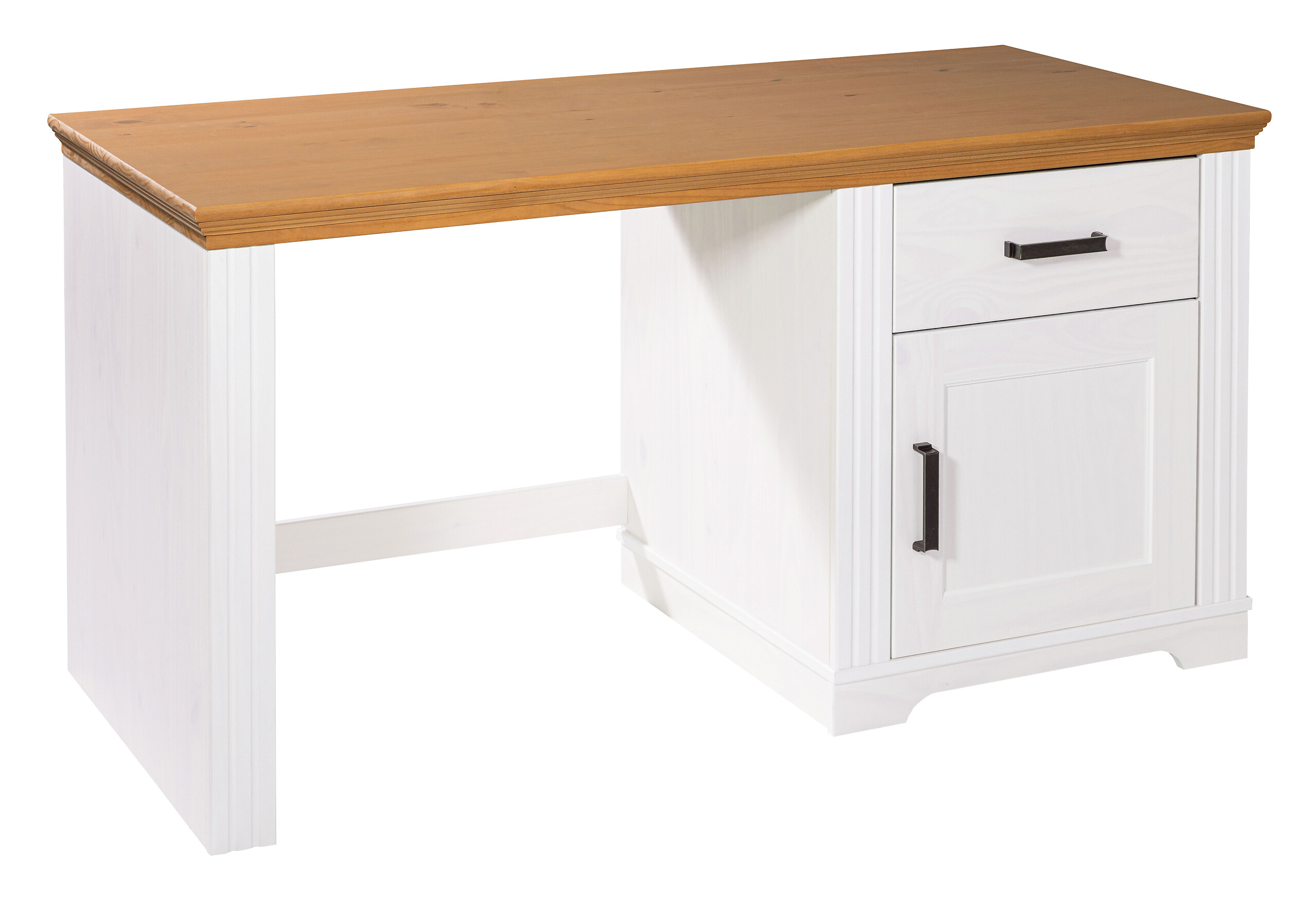 Schreibtisch Maluno weiß lackiert B/H/L: ca. 65x76x150 cm