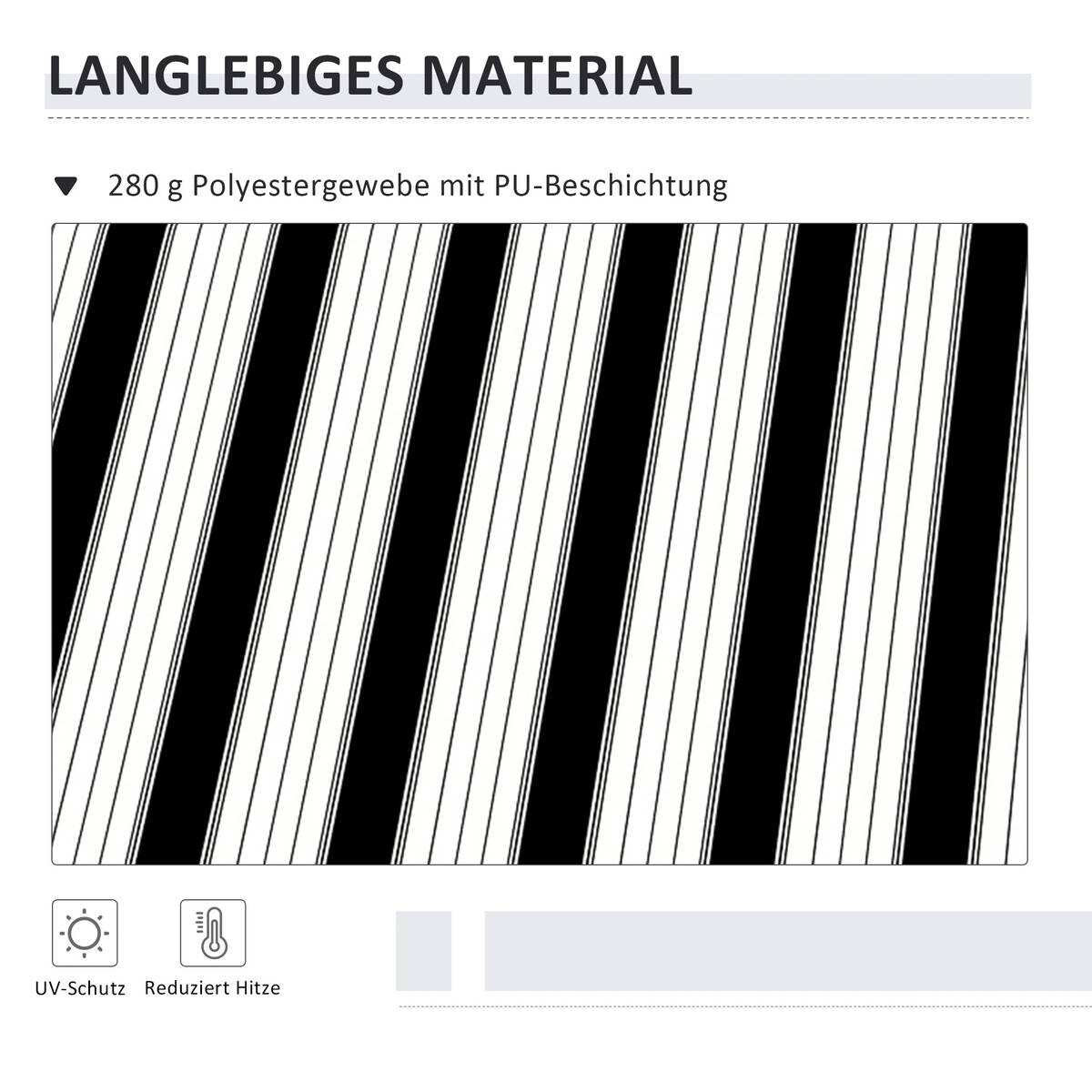 Outsunny Gelenkmarkise weiß B/L: ca. 245x395 cm