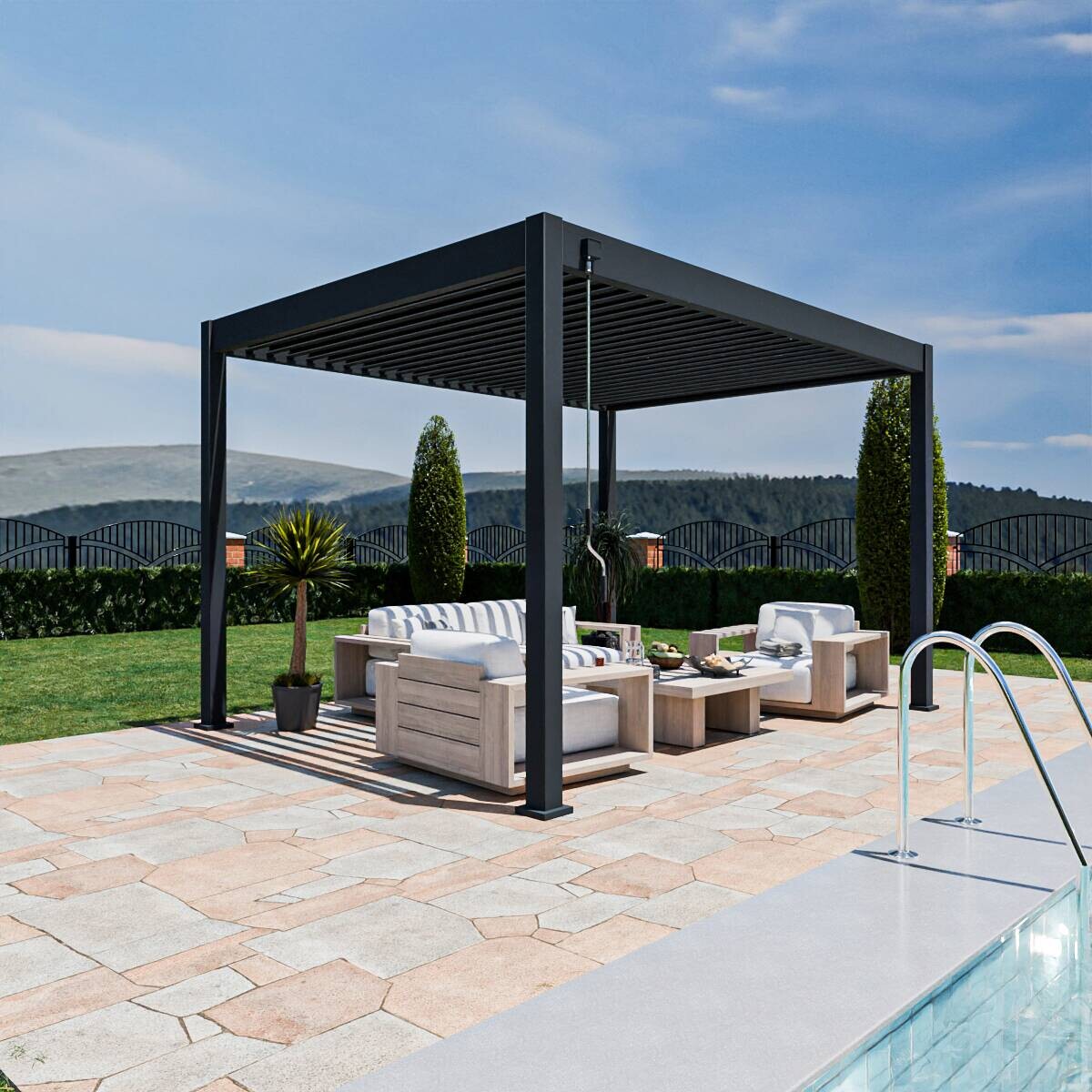 PergoLine Pergola Superior anthrazit Aluminium B/H/L: ca. 400x255x300 cm