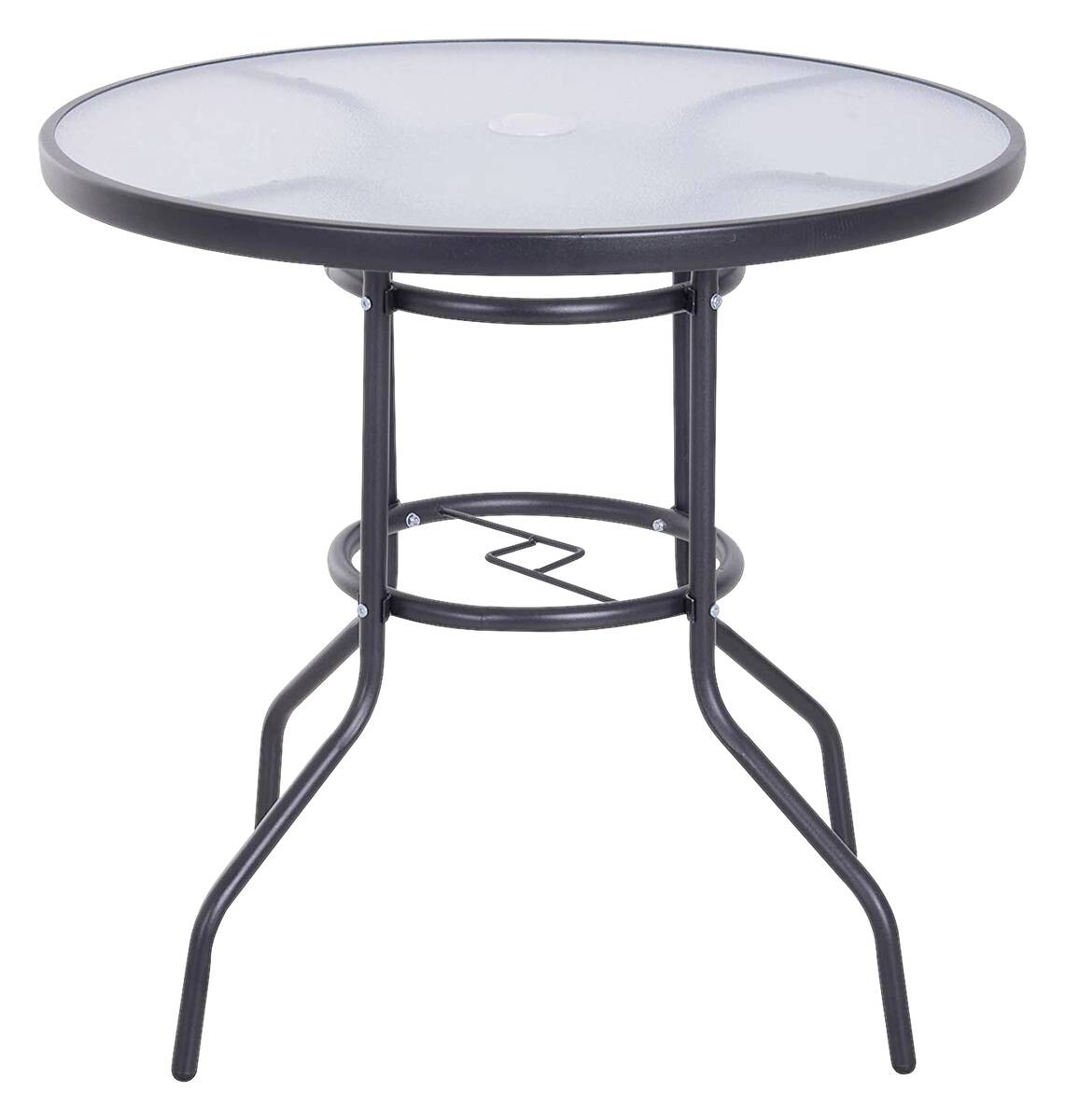 Outsunny Gartentisch schwarz Stahl H/D: ca. 72x80 cm