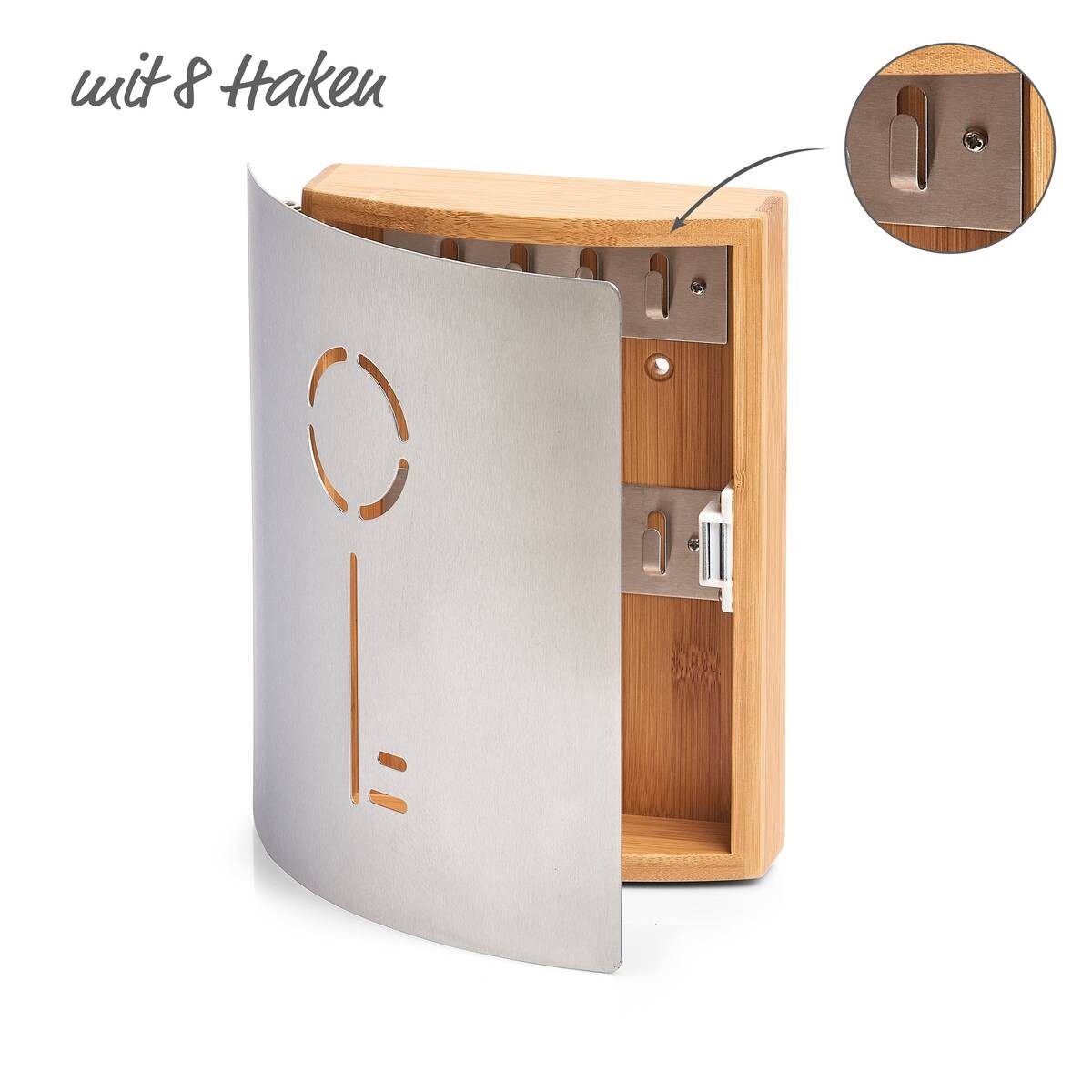 Zeller Schlüsselkasten Schlüssel natur Bambus B/H/L: ca. 6x24,5x21,5 cm