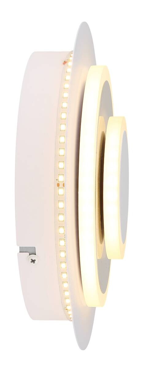 GLOBO Wandleuchte weiß nickel Metall B/H/L: ca. 7,5x25x25 cm