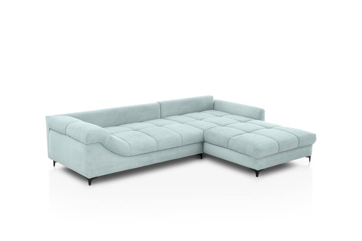 Ecksofa blaugrau Microfaser B/H/T: ca. 332x96x227 cm