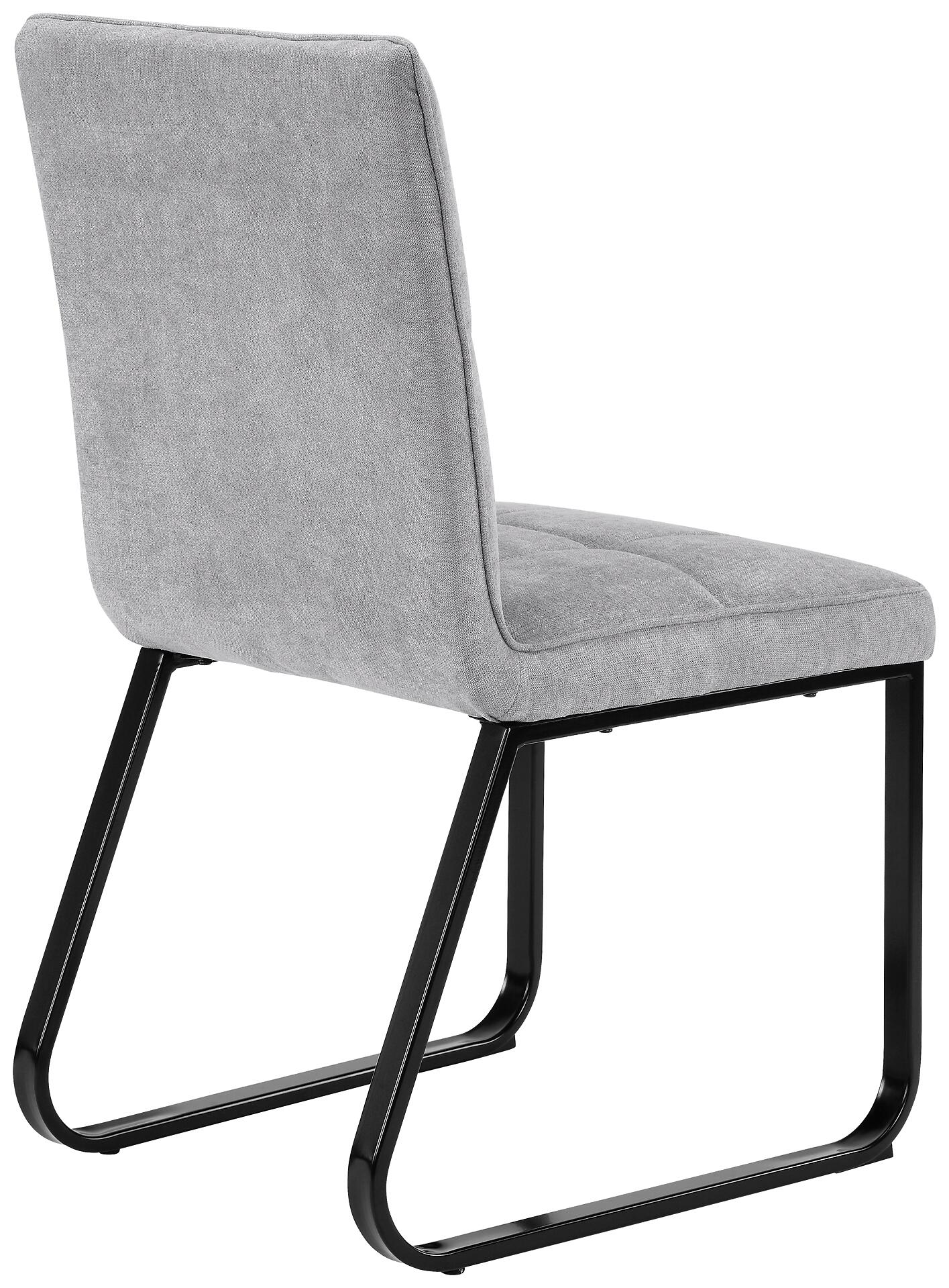 Stuhl TALEA  2er-Set hellgrau schwarz Webstoff Metall B/H/T: ca. 46x86x55 cm