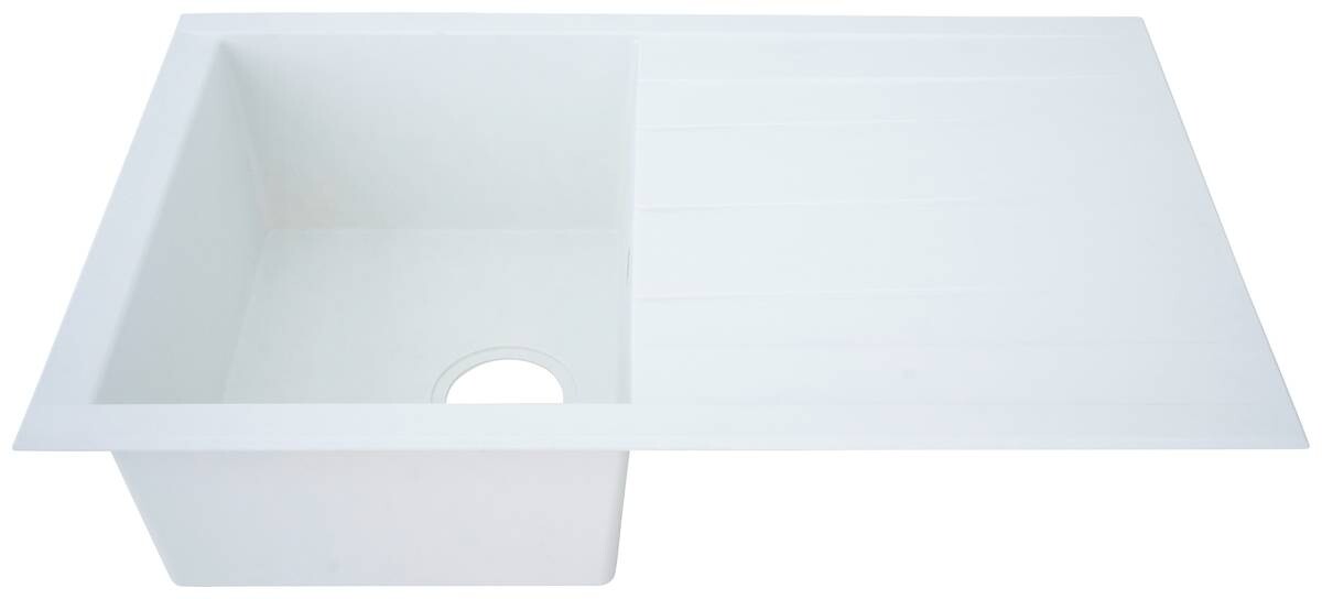 Respekta Einbauspüle Houston 80 x 50 W weiß Mineralite B/H/T: ca. 80x21x50 cm