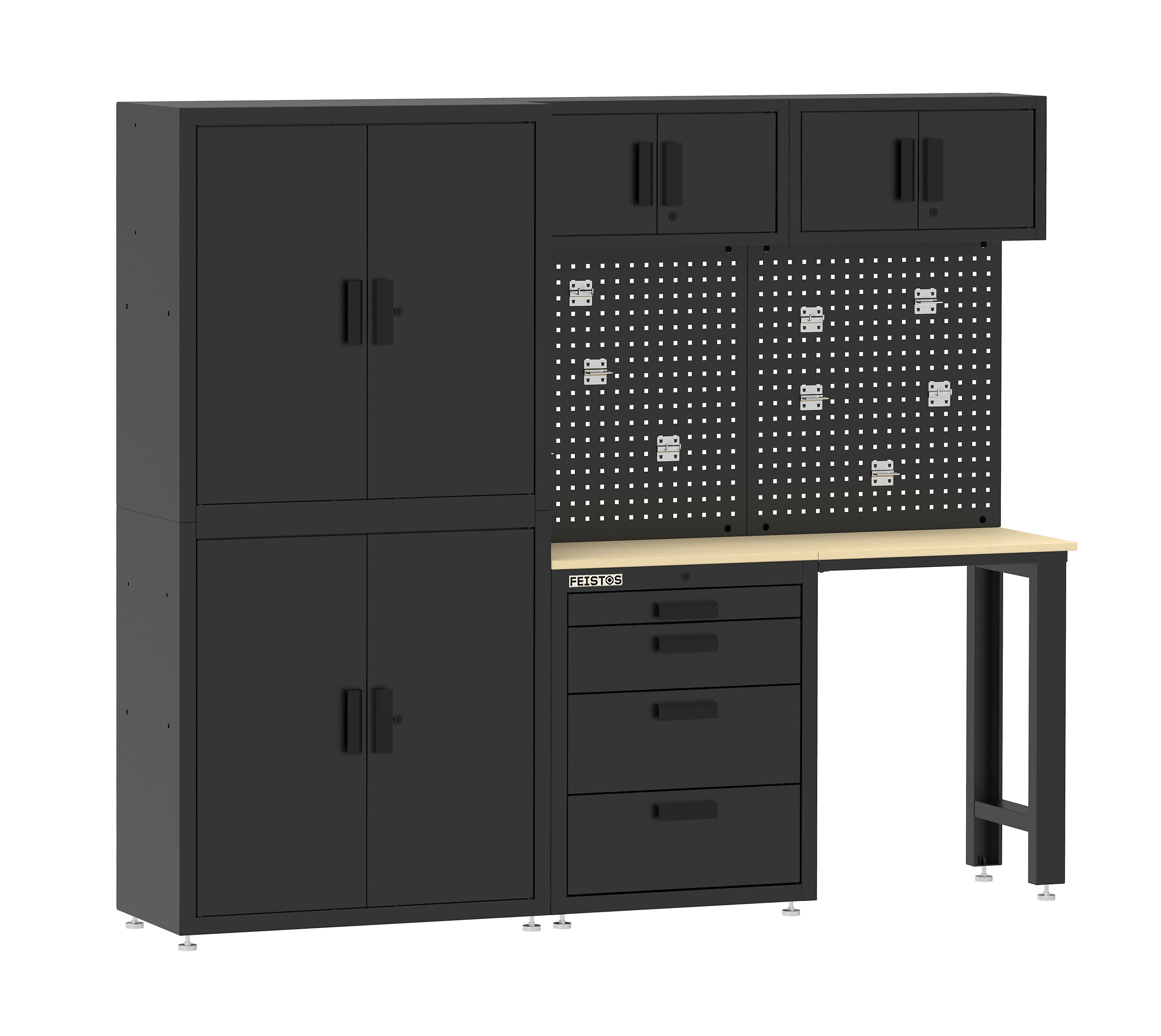 Werkzeugschrank Monos schwarz B/H/L: ca. 228x190x46 cm