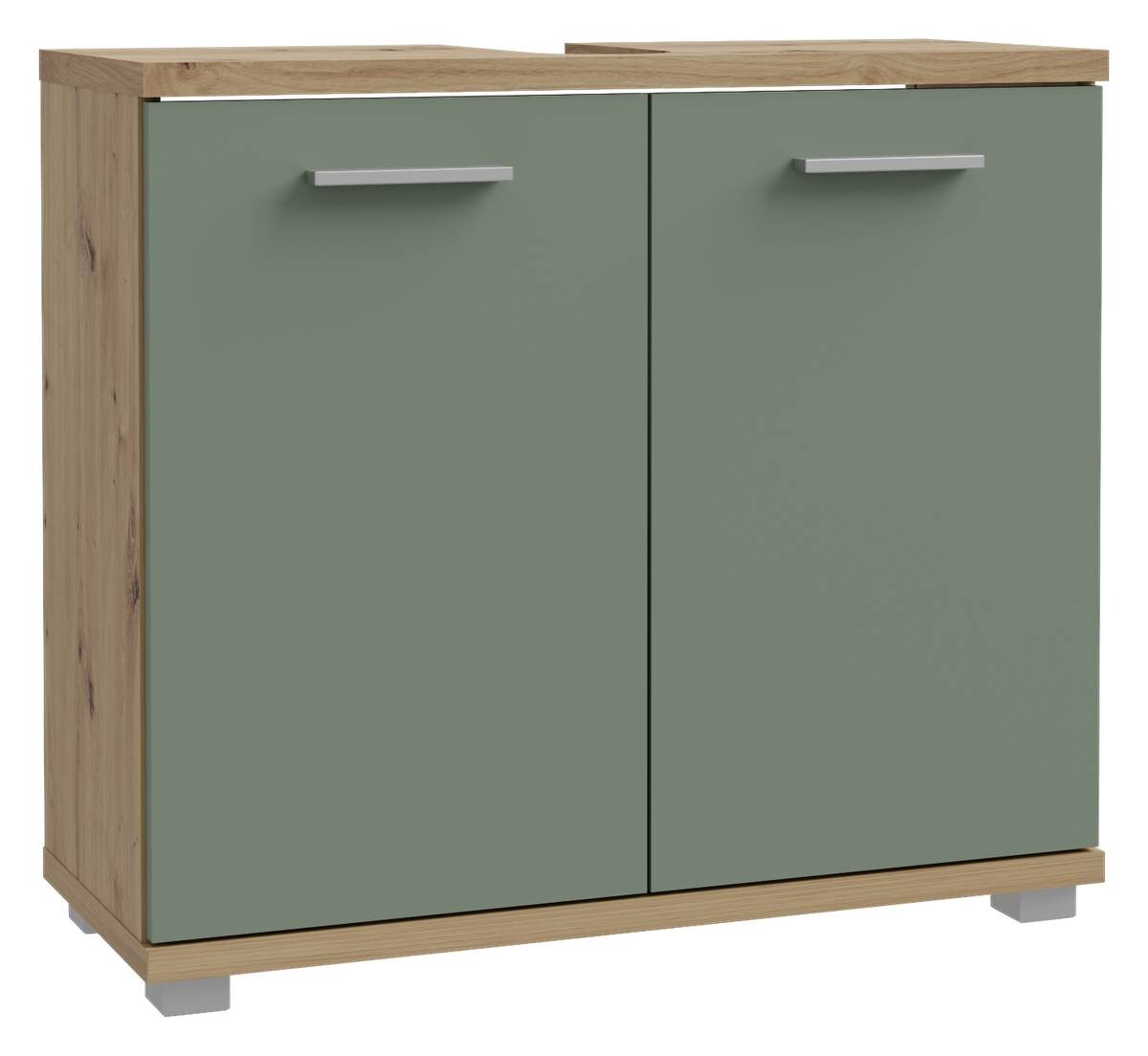 Waschbeckenunterschrank Eiche Artisan Nachbildung salbei B/H/T: ca. 70x62x29 cm