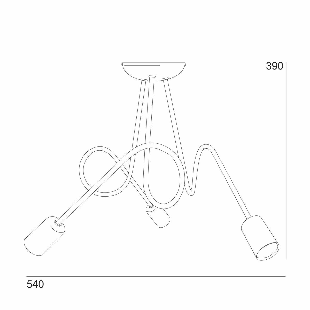 Lamkur Kronleuchter weiß Stahl B/H/L: ca. 39x54x54 cm E27 3 Brennstellen