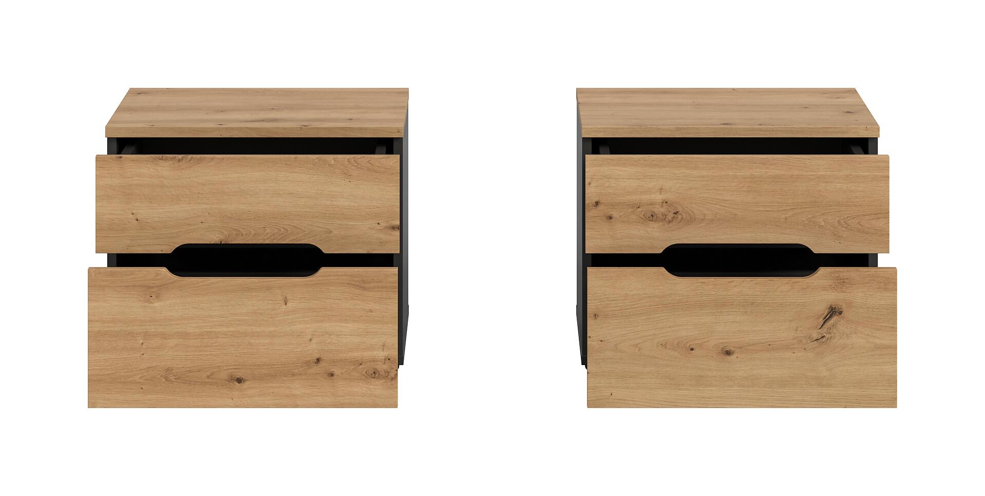 Nachtkonsolen CANU, 2er-Set basaltgrau Artisan Nachbildung B/H/T: ca. 50x42x37 cm