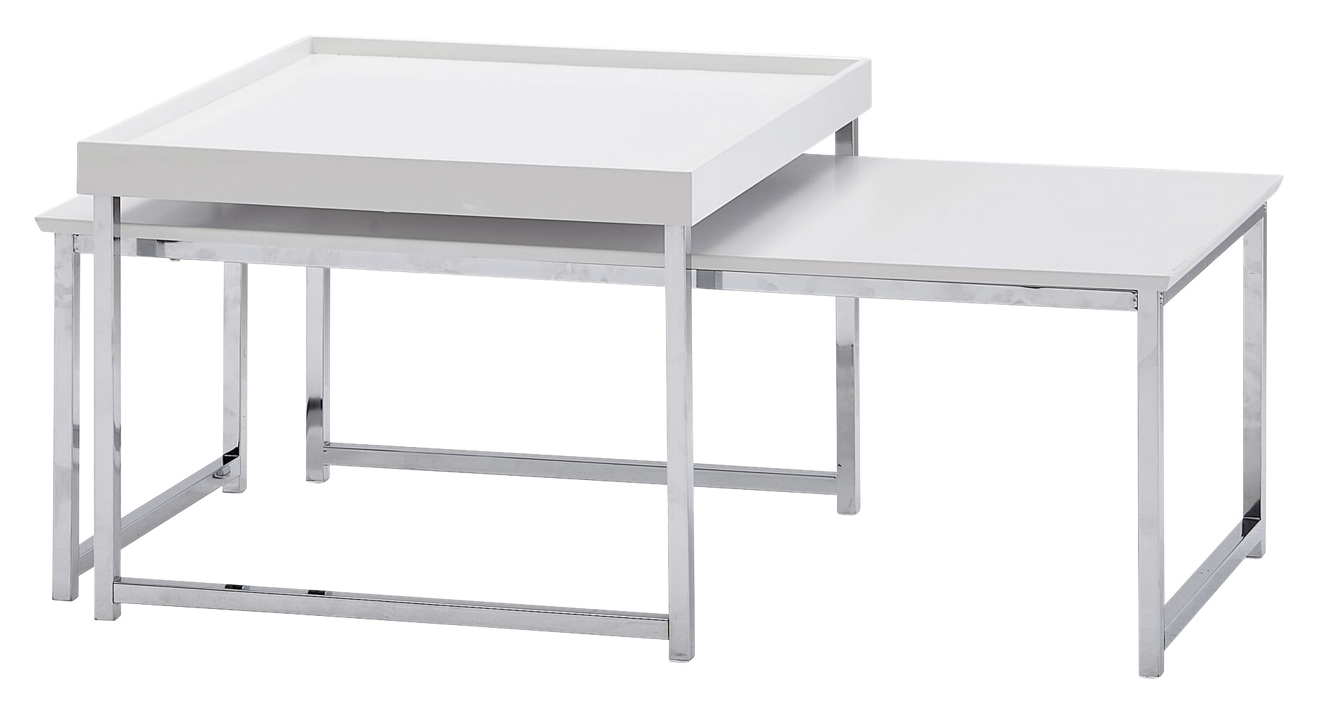 Wohnling Couchtisch 2er-Set. weiß B/H/T: ca. 60x45x110 cm