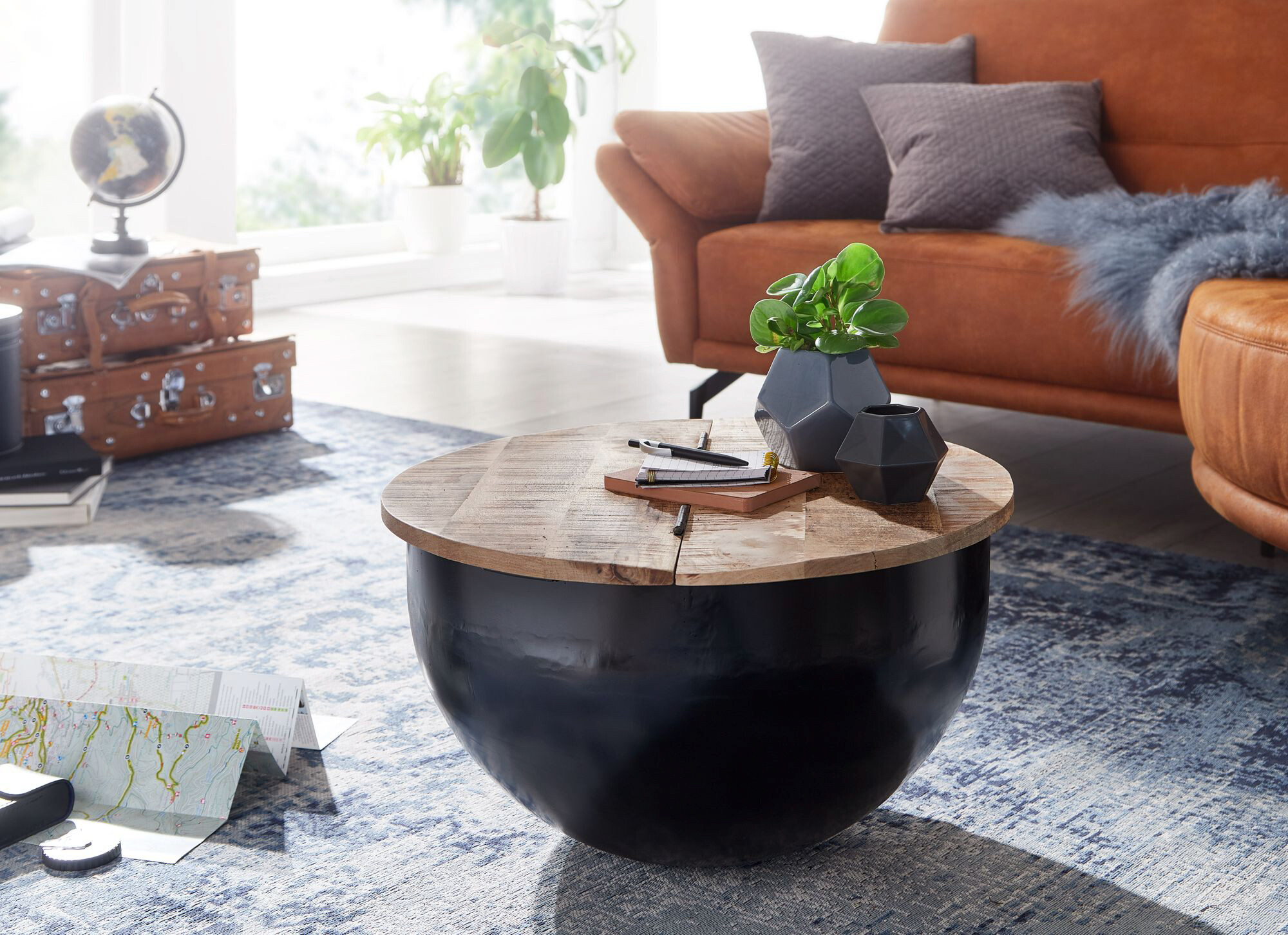 Wohnling Couchtisch schwarz B/H/T: ca. 60x34x60 cm