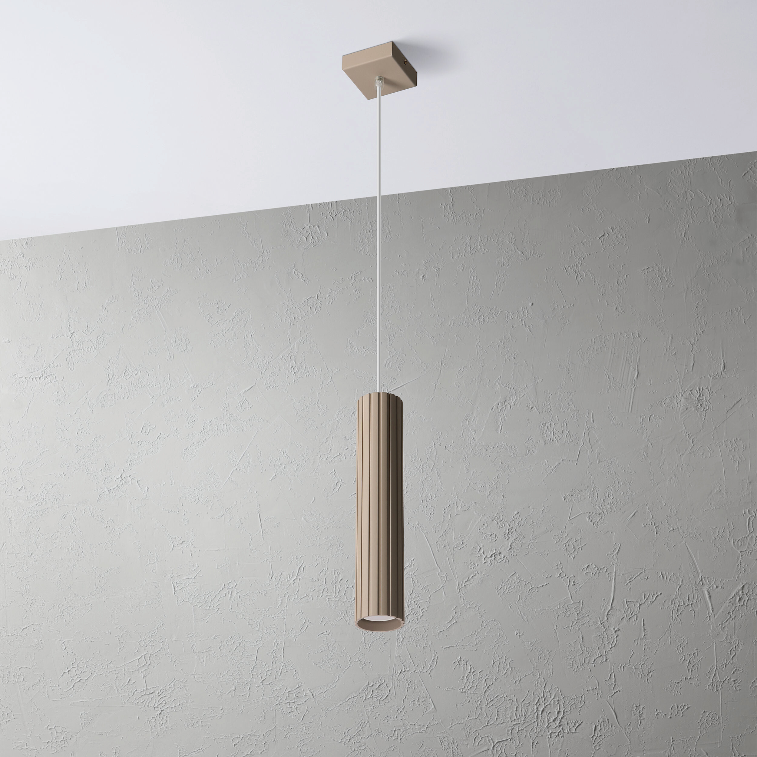 Lamkur Strahler Prisma beige Stahl B/H/L: ca. 6,5x118x6,5 cm 1 Brennstellen