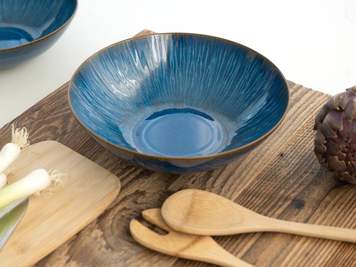 CreaTable Salatschüssel-Set Sea Breeze blau Steinzeug