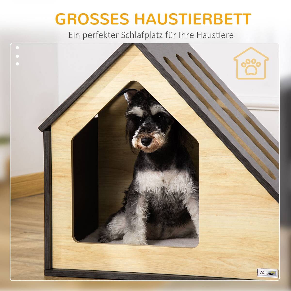 PawHut Hundehütte braun MDF B/H/L: ca. 40x59,2x60 cm