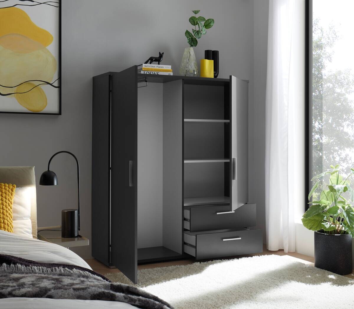 Kombikommode Adeline Graphit B/H/T: ca. 120x140x38 cm