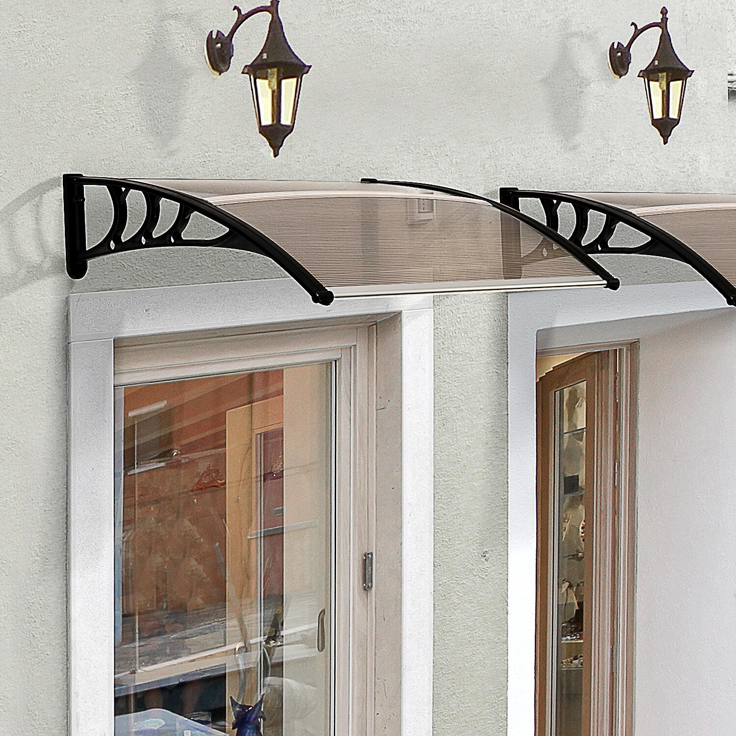 Outsunny Haustürvordach braun B/H/L: ca. 80x23x120 cm ca. 2 kg