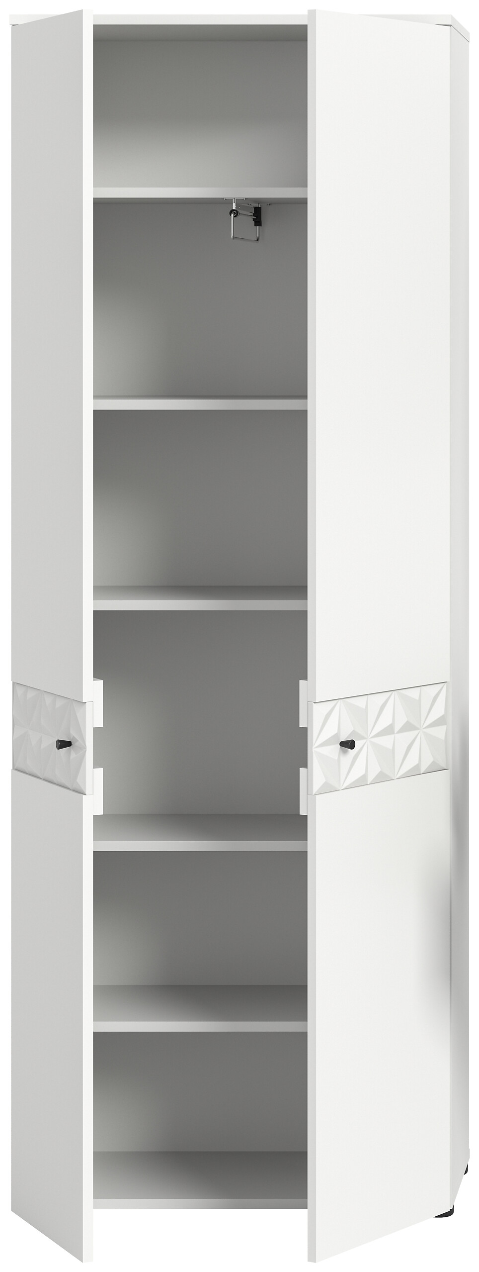Garderobenschrank Prisma weiß weiß Hochglanz B/H/T: ca. 70,2x192x34,8 cm