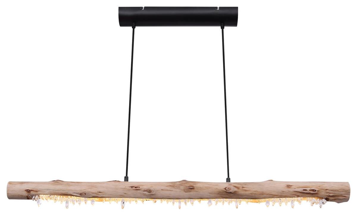 GLOBO Pendelleuchte FELICITAS 15354-15 natur schwarz Holz Metall B/H/T: ca. 100x150x8 cm
