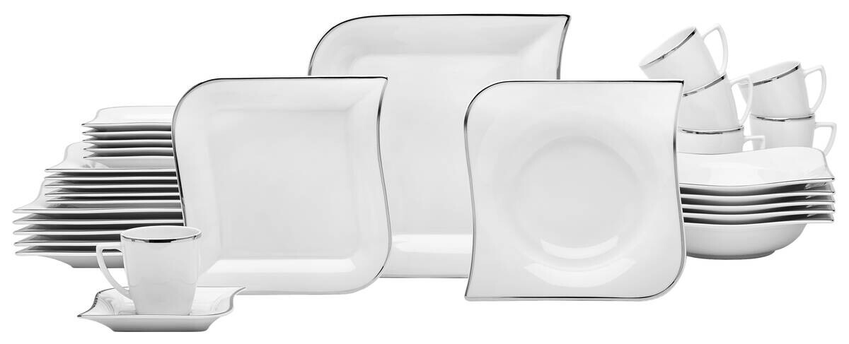 Wellco Kombiservice weiß Porzellan 30 tlg.